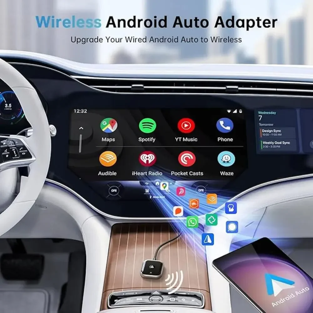 Plug & Play Android Auto Car Wireless Adapter Converts Wired to Wireless